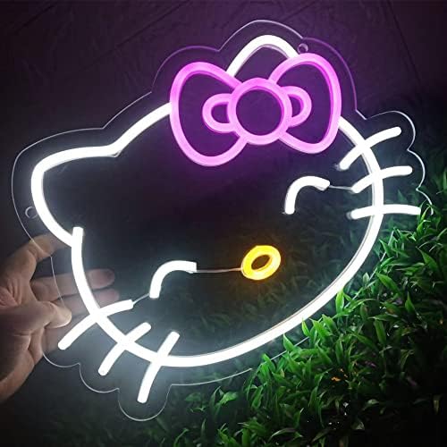 Hello Kit neonski znak,Anime mačka neonska svjetla za djevojačku sobu, igraonicu, djecu rođendan