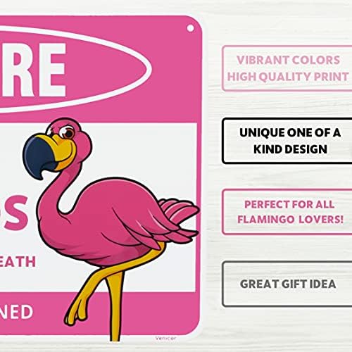 Venicor Flamingo znak-8 x 12 inča-Aluminijum-Pink Flamingo pokloni za žene odrasle-vanjski Flamingo