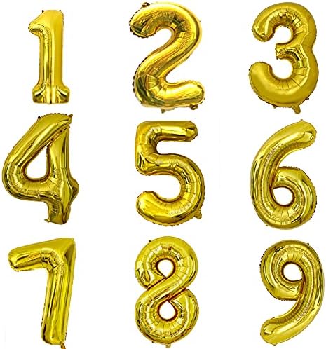 40-inčni zlatni digitalni baloni brojevi 0-9 rođendanski ukrasi arapskog broja za rođendanski zabava