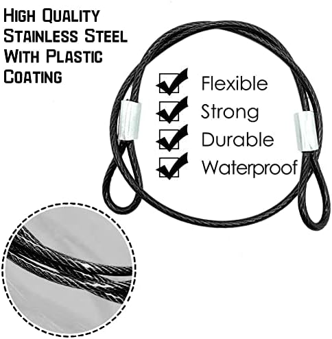 Ckanday 20 pakovanja sigurnosnih vezica od nerđajućeg čelika, presvučena sigurnosna vezica komplet kablovske