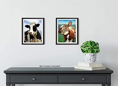 MOOXO šareni simpatični umjetnički printovi kravljeg zida, Rustikalna umjetnička slika od