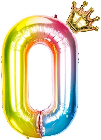LUTER 40-inčni baloni duge 6, šareni balonski baloni s preklopnim krunom, veliki broj balonski gradijentni