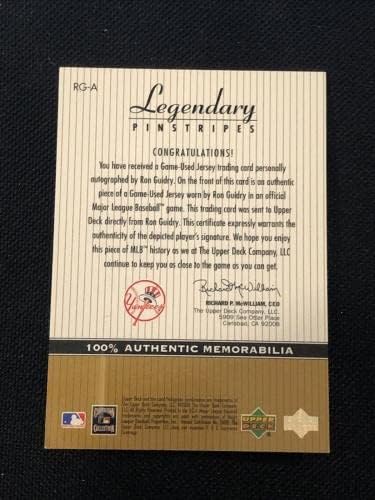 Ron Guidry 2000 UD Yankees Legends certificirana igra polovne dres potpisane auto kartice