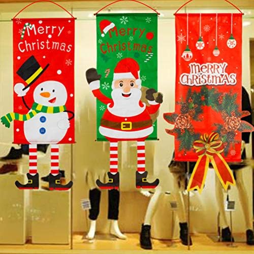 SUPVOX 2pcs Božić ukrasi tkanina Santas vrata viseća tkanina privjesak Božić viseći ukras Home Wall Store dekoracija
