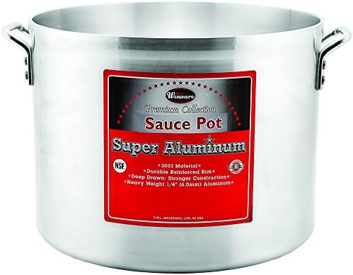 Winco USA Super aluminijumski lonac za sos, izuzetno teška težina, 34 litra, Aluminijum