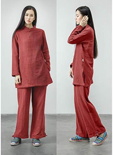Ksua Womens Tai Chi Uniform Kineski Tradicionalni Kung Fu Odjeća Pamučna posteljina joga odijelo za Zen