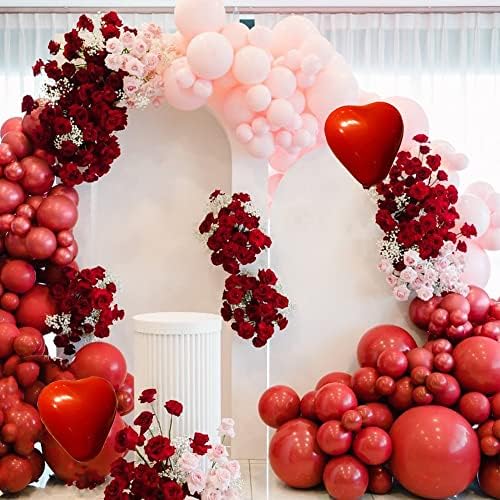 Jesenski dan Party Balloons Garland Arch Kit sa ružičastim crvenim srčanim balonima za dan zaljubljenih