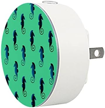 2 paket Plug-in Nightlight LED noćno svjetlo ljetni hipokampus zeleni sa senzorom od sumraka do zore za dječiju