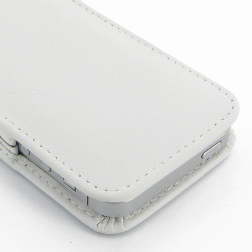 Pdair vertikalna torbica za Apple iPhone 5 ručno izrađena kožna meka Zaštitna navlaka za nošenje-Bijela