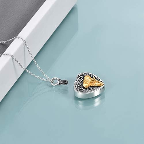 YFN srčana urna ogrlice za pepeo srebro Kolibri suncokret / leptir tratinčica / srčana urna ogrlica kremiranje