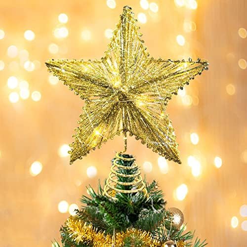 Osvijetljeni zvjezdani božićni stablo, zvjezdani stablo topper sa svjetlima za božićno stablo kućna
