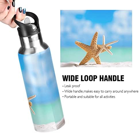 Oarencol Starfish boca za vodu PLAŽA Pješčana nehrđajući čelik Vakuum izolirani termos sa slamkom