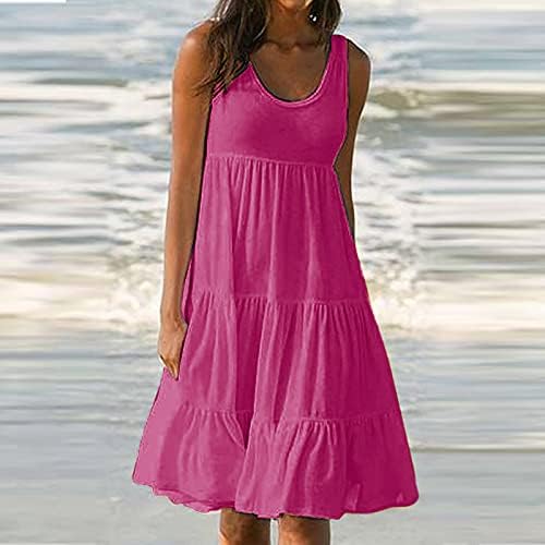 BADHUB ljetne haljine za žene bez rukava plaža modni odmor ljetni gradijent Print bez rukava Party