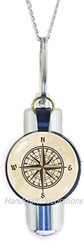 RukovanjeDecorations Compass Rose kremiranje urn ogrlica Diplomski poklon Kompas za nakit Putnik Poklon Kompas