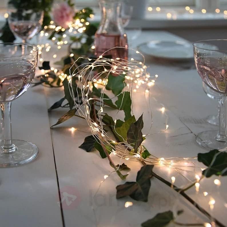100 LED 32ft Srebrna bakrena žičana svjetla - baterija za rustikalno vjenčanje, središnji dio, dekor sobe,