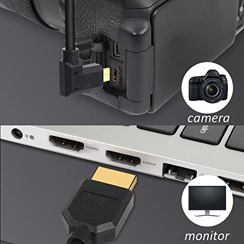PNGKnycn kratak 8K Micro HDMI do HDMI kabla, 90 stupnjeva ugao na lijetku veličinu 1ft / 0,3 m ultra brzina 48Gbps