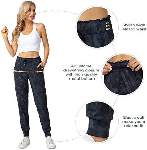 Haowind Joggers za žene s džepovima elastični struk trening sportske hlače za teretanu udobne