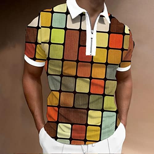 XXBR patentno polo golf majice za muške ljetne kratkih rukava Geometrijski ispis smiješni grafički