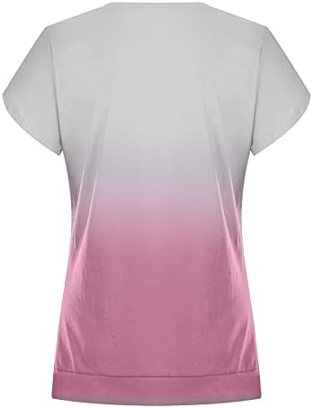 Ljetni tunički vrhovi za žene Ležerne prilike V izrez Duhovi kratkih rukava Majica labava bluza za nošenje sa