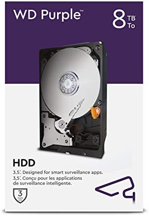 WD Purple 8TB nadzor 3,5 Interni hard disk - AllFrame AI - 360TB / YR, 256MB cache 7200 RPM klase