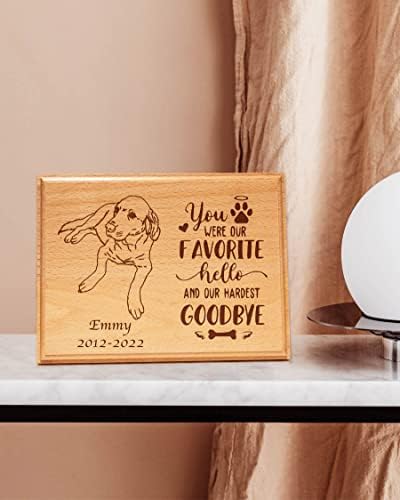 Personalizirana drvena spomen-ploča sa imenom slike citira gubitak poklona simpatije pasa za nekoga ko je