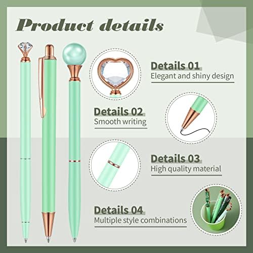 16 komada Kristalni dijamantni olovke za djecu Žene Metal Ballpoint olovke Bulk Diamond Tequitter Glitter olovka