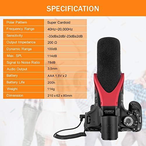 COMICA kamera mikrofon, CVM-V30 Pro Profesionalni video mikrofon sa Wind Muffom, Super CardiiD sačmarić