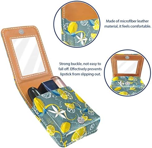 Prenosna torbica za ruž za usne za putovanja, voćna Mini kutija za usne sa limunovim uzorkom sa ogledalom