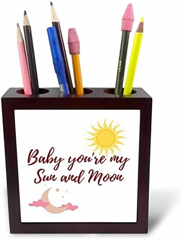 3drose slatki i slatki tekst Baby Youre my držači za olovku za sunce i Mjesec - pločice