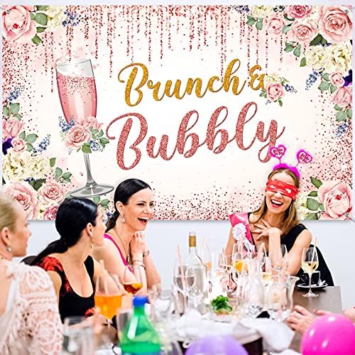 Rose Gold svadbeni tuš pozadina Bar Banner Pink šampanjac Pozadina pozadina za vjenčanje Bachelorette