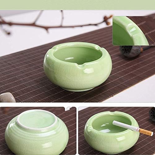 Shypt pepeljara troslojna pepeljarska kućanski keramički okrugli okrugli izmaglica keramički zeleni