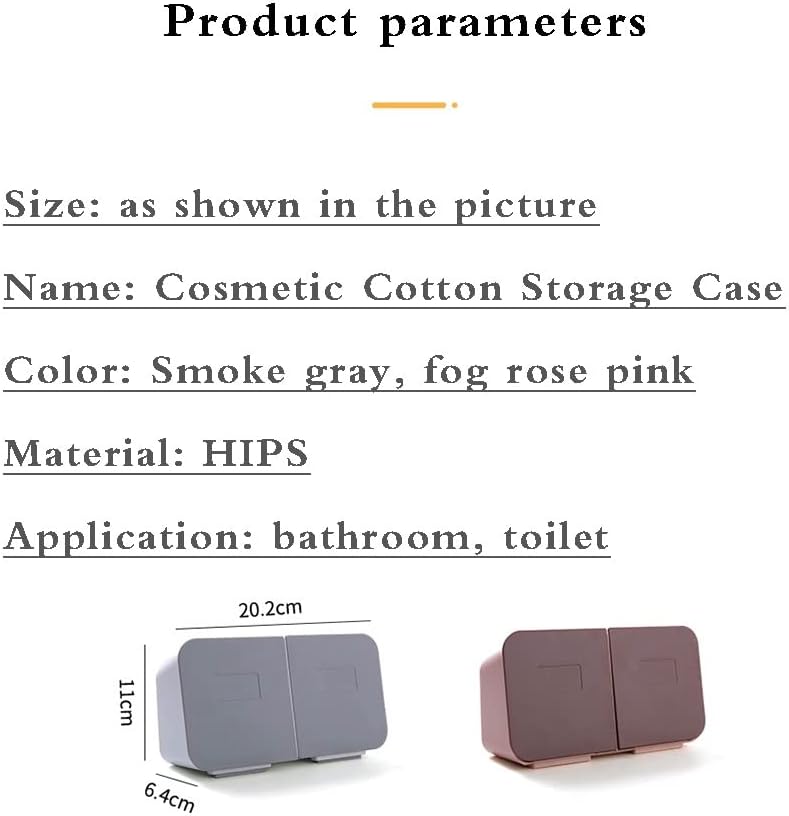 Držač pamučnog kuglice, kupaonica, q držač tipa, kanisteri za pamučne kuglice / bris / jastučići / nit, plastične