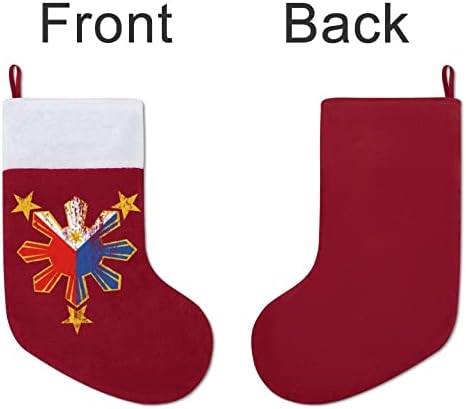 Zvijezde Filipini Flot Božić Viseće čarape za čarape za Xmas Tree Kamin Kućni kućni dekor