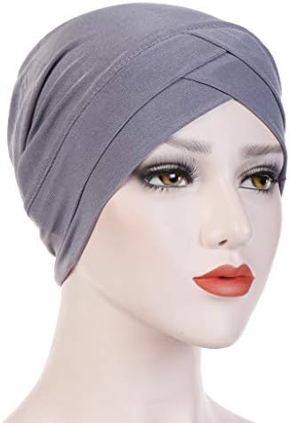 YOLAI žene ispred prešla afrički šešir čvrste muslimanske rak Hemo Turban šešir Stretch lagani Headwraps
