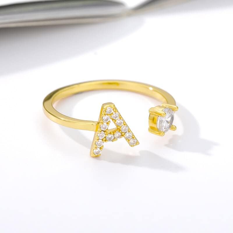 Flexia Početni Prstenovi Za Žene A-Z 26 Slovni Prsten Podesivi Zlatni Prsten Za Otvaranje Abeceda Ženski Nakit