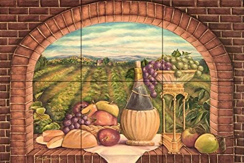 Tile Mural - toskansko vino II - Rita Broughton