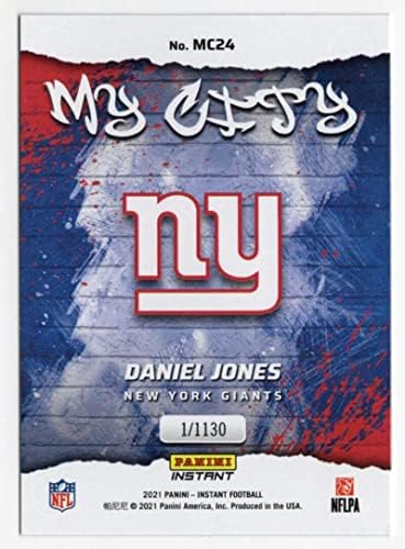 Daniel Jones 2021 Panini Instant Moj grad / 1130 MC24 Giants Cond NFL Fudbal