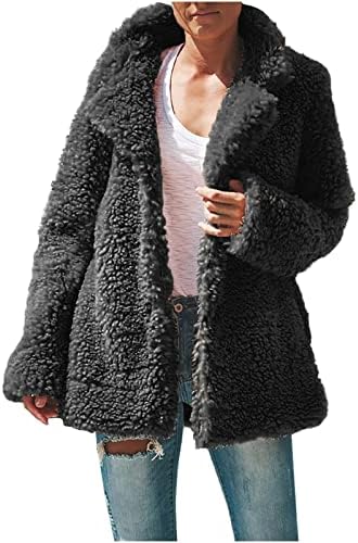 Dnuri prevelizirani Fleece Cardigan ženske tople zimske kapute Čvrsta boja kardigan dugih rukava casual