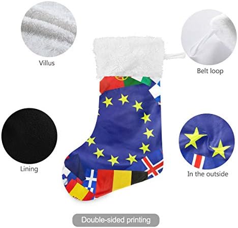 Pimilagu Concept Europeen Flag sa zemljama Božićne čarape 1 Pakovanje 17.7 , viseći čarape za