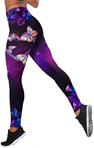 Ženske Pantalone Visokog Struka Modni Butterflys Print Yoga Pantalone Plus Size Sportske Pantalone