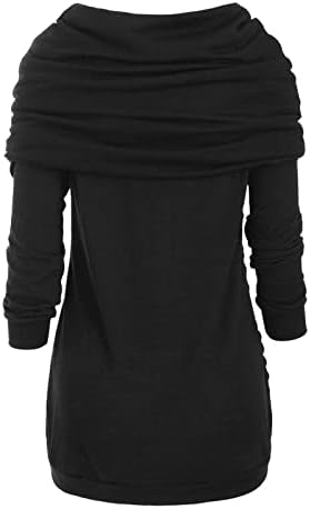 Ženske slatke džempere plus veličina O-izrez dugih rukava čvrstog botona Pachwork asimetrični vrhovi