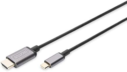 Digitus USB-C do HDMI adaptera, 1,8 m 4k / 30Hz, crna, metalno kućište