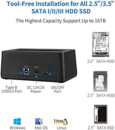 Tbiiexfl USB 3.0 na SATA Adapter za priključnu stanicu za eksterni čvrsti disk za 2.5 & amp;