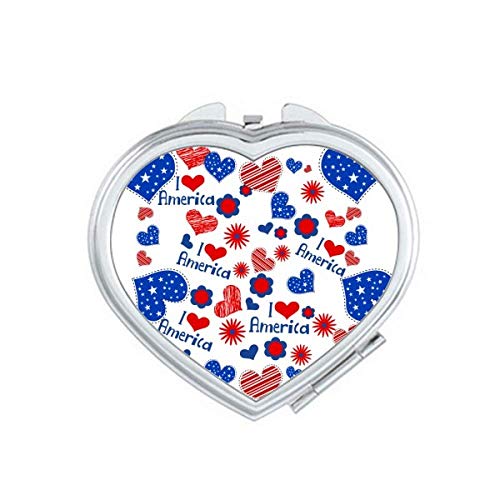 SAD Love Heart Flower Festival uzorak Zrcalo Putnički uvećarenje Prijenosni ručni džepni šminka