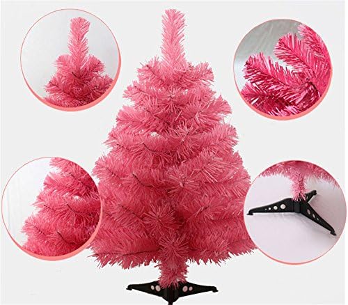 Mojun umjetno božićno drvce sa plastičnim postoljem za držač postolja, 60cm / 2 stopa, ružičasta