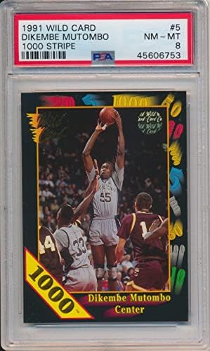 1991 Wild Card Dikembe Mutombo 1000 Stripe kartica 5 Georgetown PSA 8 Pop samo 2 - nepotpisane košarkaške
