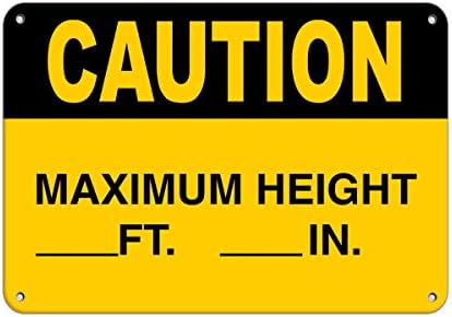 Oprez Maksimalna visina Ft. U. Sigurnosni znak opasnosti potpisuje vinilnu naljepnicu naljepnica 8