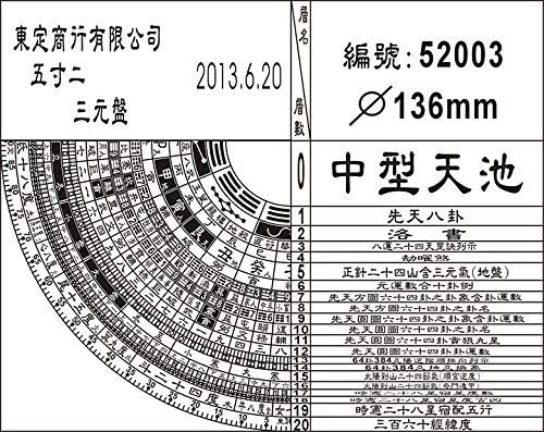 Tonting San Yuan Feng-Shui Compass 15.8cm 東定 5 寸 2 三 元 風水羅盤