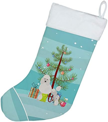 Caroline's bysures CK3478CS minijaturni pudlica božićna stablo božićna čarapa, kamin Viseći čarape Božićna