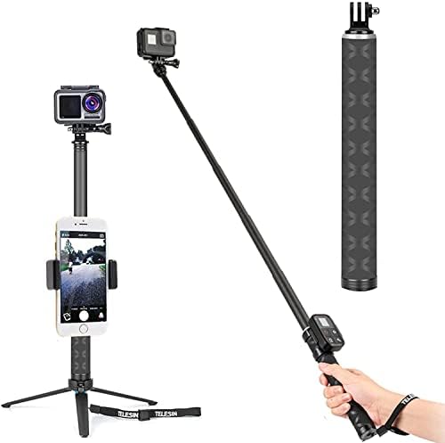 TELESIN Selfie Stick+ Charger & 2 baterije za Hero 10 Hero 9, Selfie Stick sa proširivim Monopod